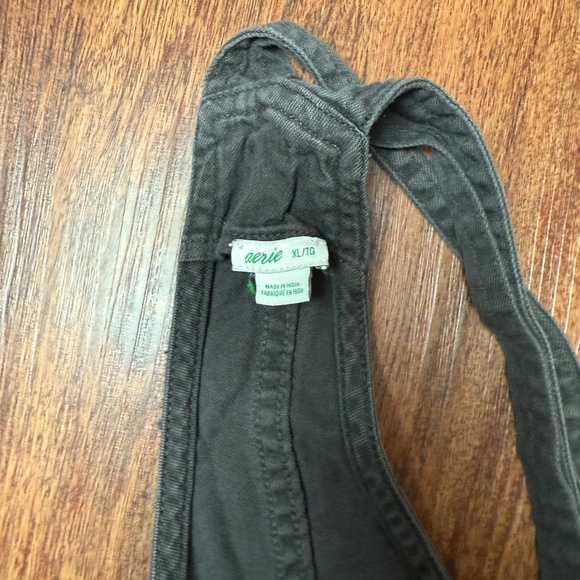 Aerie Work & Play Twill Overalls in Charcoal Size XL - Picture 6 of 6